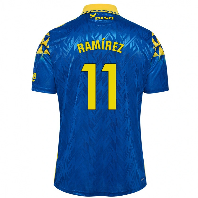 Danxen Kinder Benito Ramírez #11 Blau Gelb Auswärtstrikot Trikot 2024/25 T-Shirt