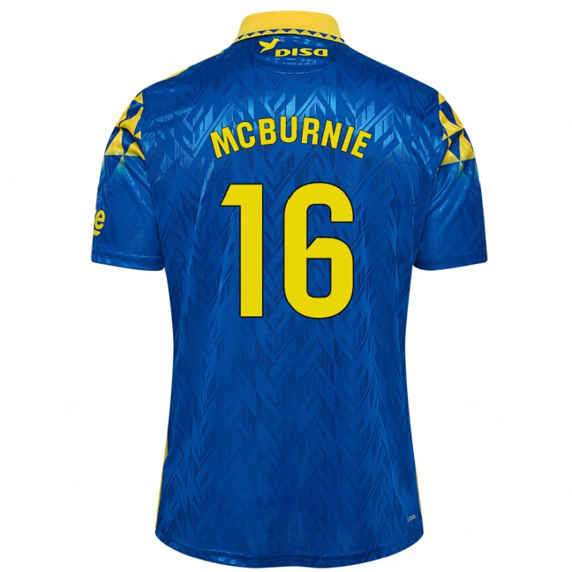 Danxen Kinder Oli Mcburnie #16 Blau Gelb Auswärtstrikot Trikot 2024/25 T-Shirt