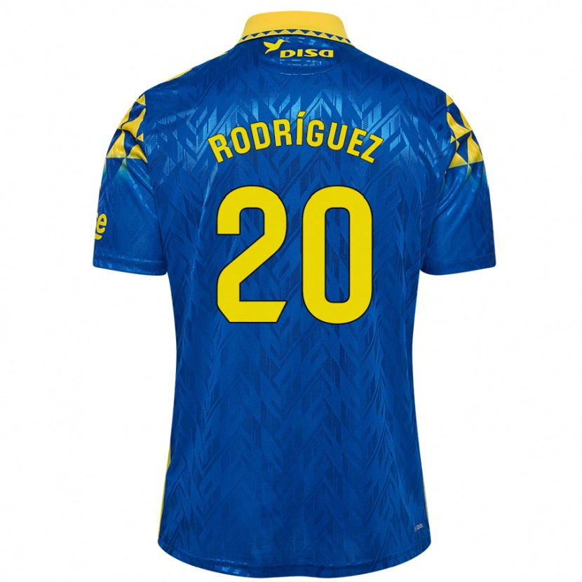 Danxen Kinder Kirian Rodríguez #20 Blau Gelb Auswärtstrikot Trikot 2024/25 T-Shirt