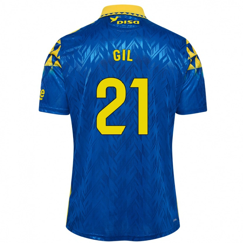 Danxen Kinder Iván Gil #21 Blau Gelb Auswärtstrikot Trikot 2024/25 T-Shirt