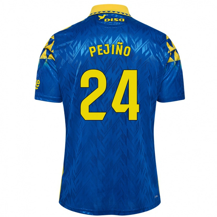 Danxen Kinder Pejiño #24 Blau Gelb Auswärtstrikot Trikot 2024/25 T-Shirt