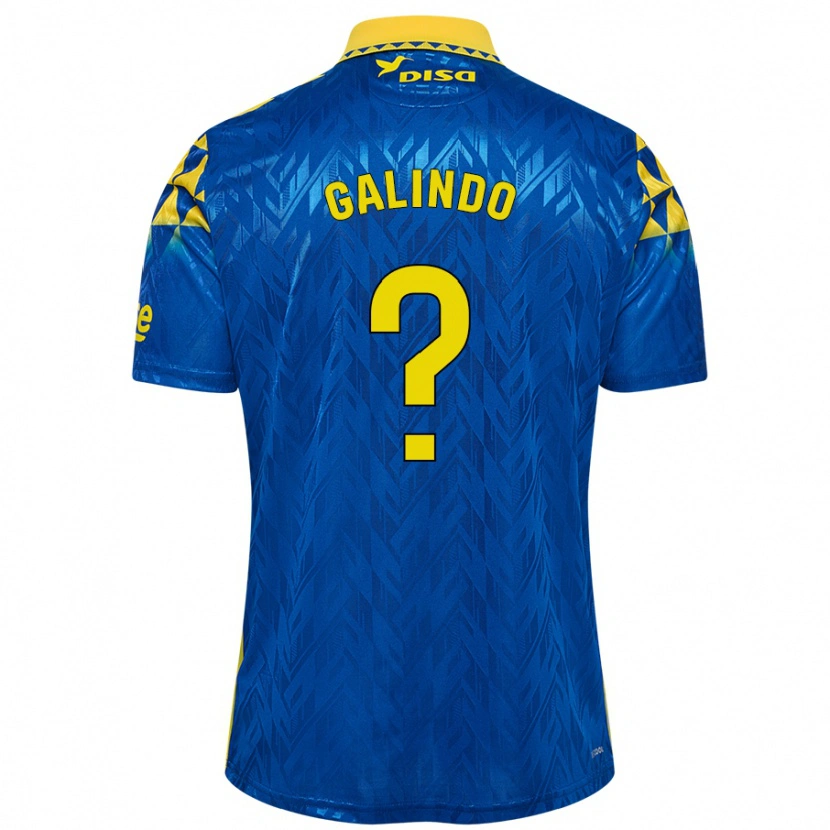 Danxen Kinder Cristian Galindo #0 Blau Gelb Auswärtstrikot Trikot 2024/25 T-Shirt