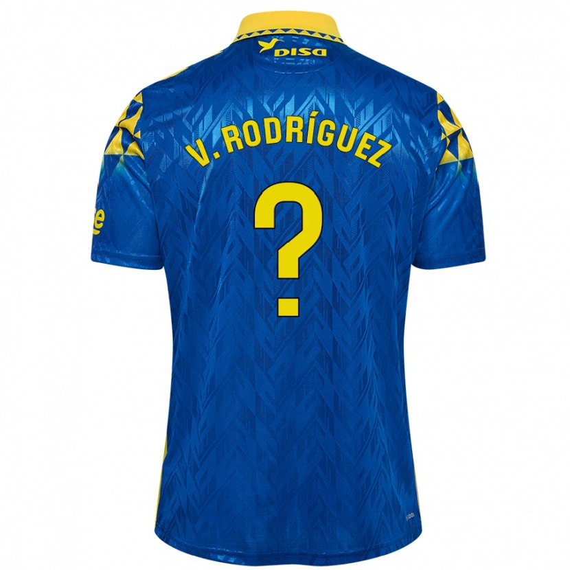 Danxen Kinder Carlos Vicente Rodríguez #0 Blau Gelb Auswärtstrikot Trikot 2024/25 T-Shirt