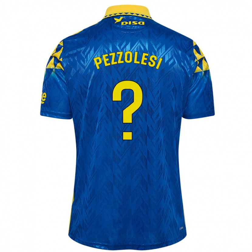 Danxen Kinder Valentín Pezzolesi #0 Blau Gelb Auswärtstrikot Trikot 2024/25 T-Shirt