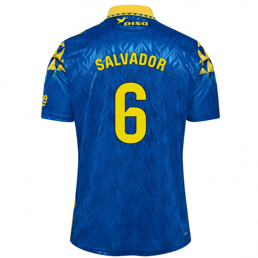 Danxen Kinder Pol Salvador #6 Blau Gelb Auswärtstrikot Trikot 2024/25 T-Shirt