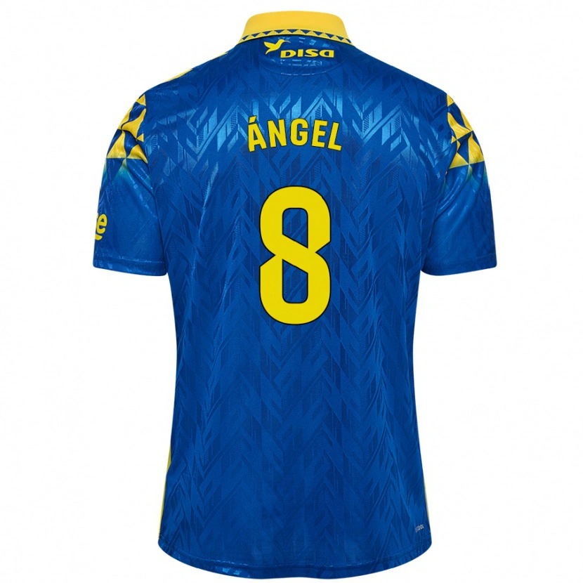 Danxen Kinder José Ángel #8 Blau Gelb Auswärtstrikot Trikot 2024/25 T-Shirt