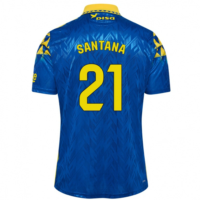 Danxen Kinder Yadam Santana #21 Blau Gelb Auswärtstrikot Trikot 2024/25 T-Shirt