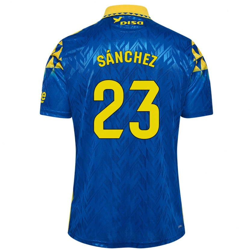 Danxen Kinder Omar Sánchez #23 Blau Gelb Auswärtstrikot Trikot 2024/25 T-Shirt