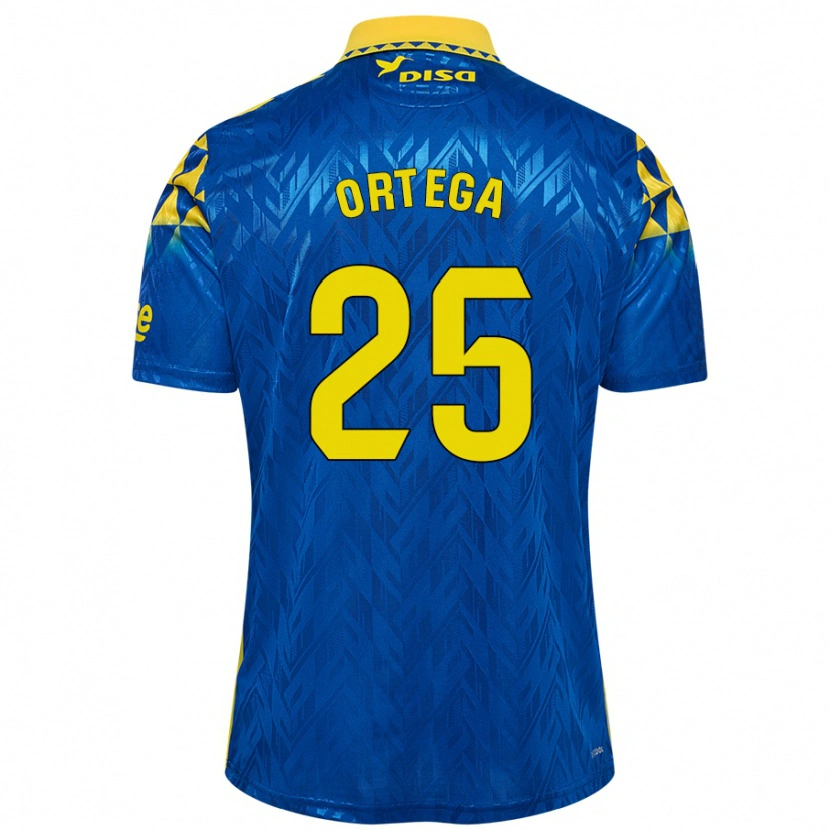 Danxen Kinder Edián Ortega #25 Blau Gelb Auswärtstrikot Trikot 2024/25 T-Shirt