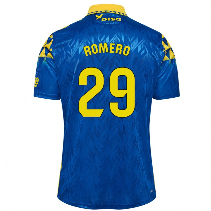 Danxen Kinder Elías Romero #29 Blau Gelb Auswärtstrikot Trikot 2024/25 T-Shirt