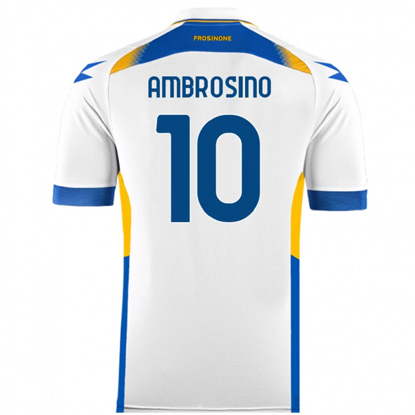 Danxen Kinder Giuseppe Ambrosino #10 Weiß Auswärtstrikot Trikot 2024/25 T-Shirt