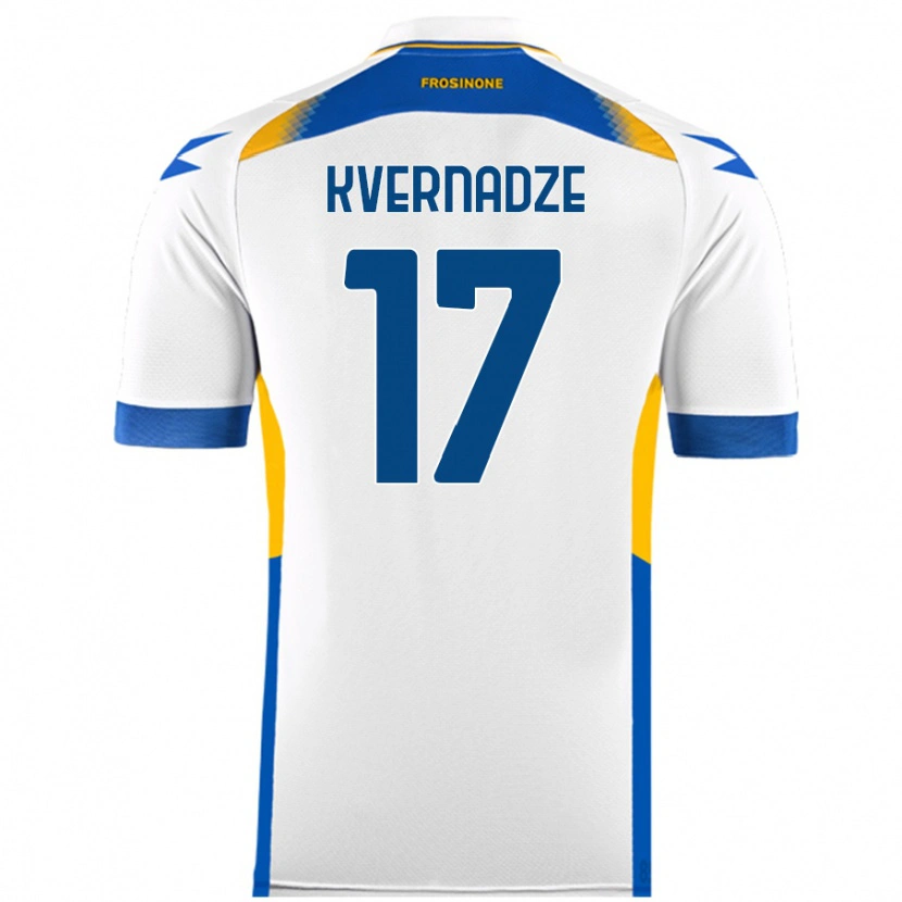 Danxen Kinder Giorgi Kvernadze #17 Weiß Auswärtstrikot Trikot 2024/25 T-Shirt