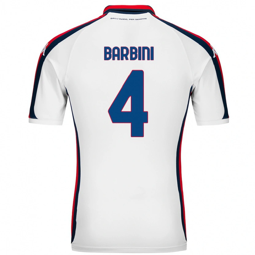 Danxen Kinder Matteo Barbini #4 Weiß Auswärtstrikot Trikot 2024/25 T-Shirt