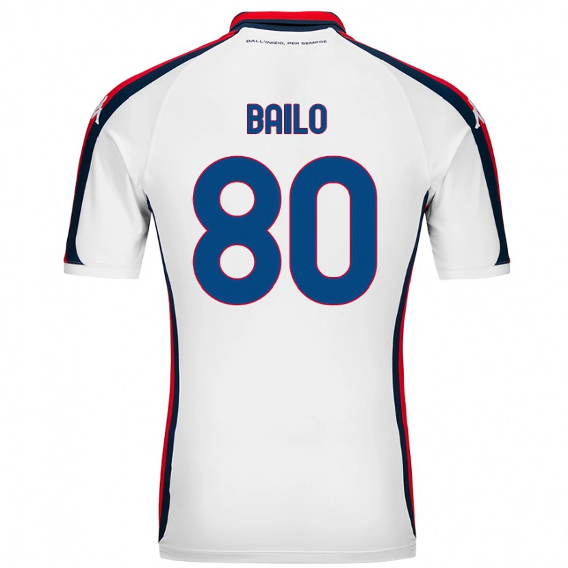 Danxen Kinder Giorgio Bailo #80 Weiß Auswärtstrikot Trikot 2024/25 T-Shirt