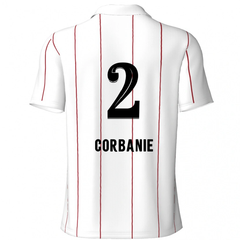 Danxen Kinder Kobe Corbanie #2 Weiß Schwarz Auswärtstrikot Trikot 2024/25 T-Shirt