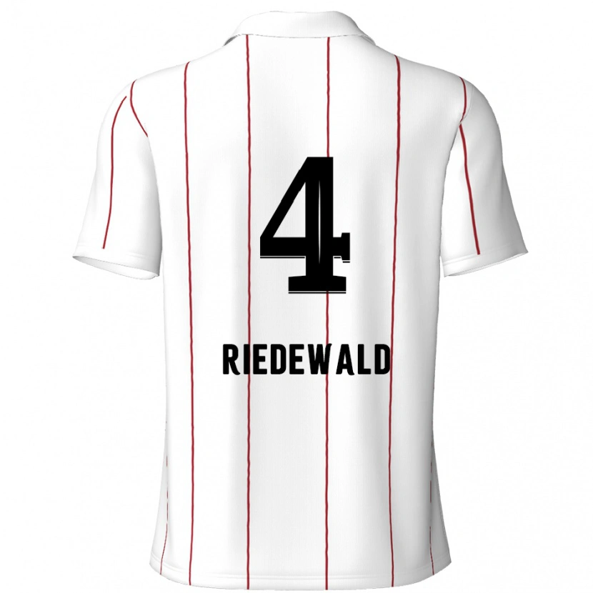 Danxen Kinder Jairo Riedewald #4 Weiß Schwarz Auswärtstrikot Trikot 2024/25 T-Shirt