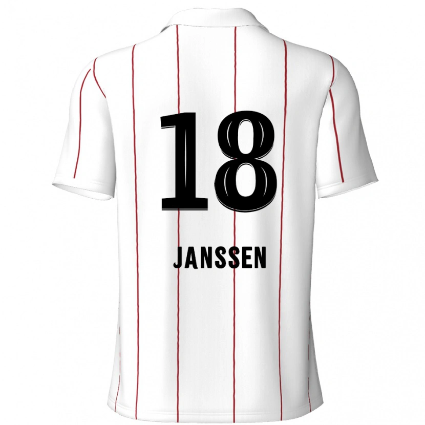 Danxen Kinder Vincent Janssen #18 Weiß Schwarz Auswärtstrikot Trikot 2024/25 T-Shirt