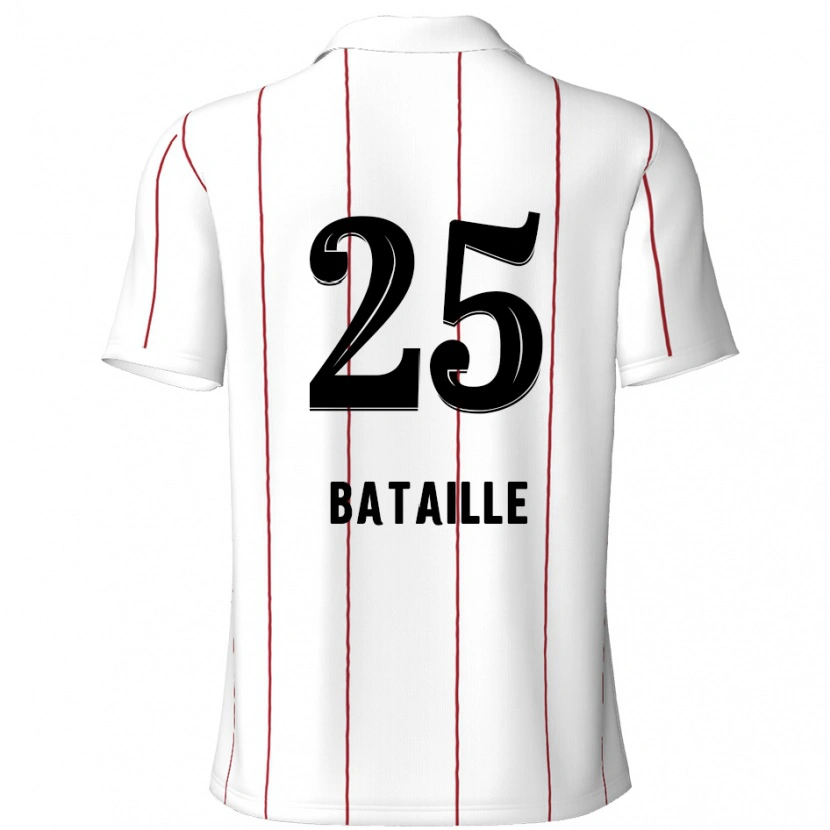 Danxen Kinder Jelle Bataille #25 Weiß Schwarz Auswärtstrikot Trikot 2024/25 T-Shirt