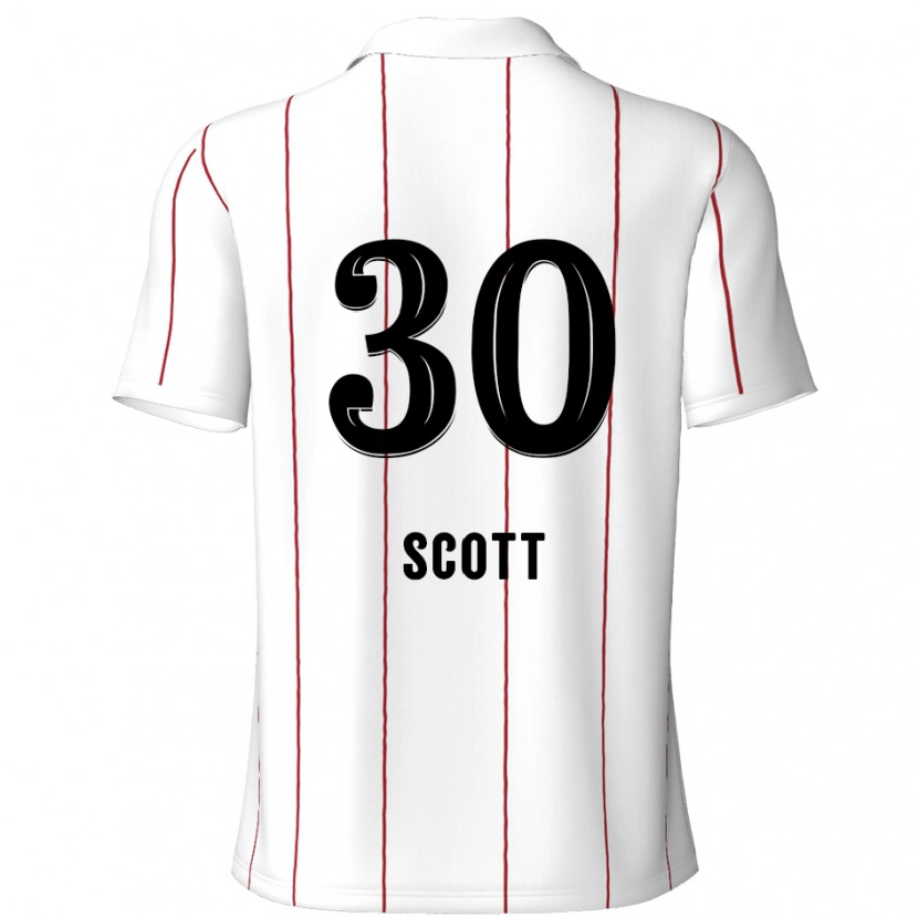 Danxen Kinder Christopher Scott #30 Weiß Schwarz Auswärtstrikot Trikot 2024/25 T-Shirt