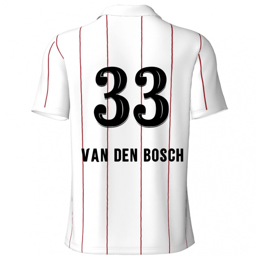 Danxen Kinder Zeno Van Den Bosch #33 Weiß Schwarz Auswärtstrikot Trikot 2024/25 T-Shirt