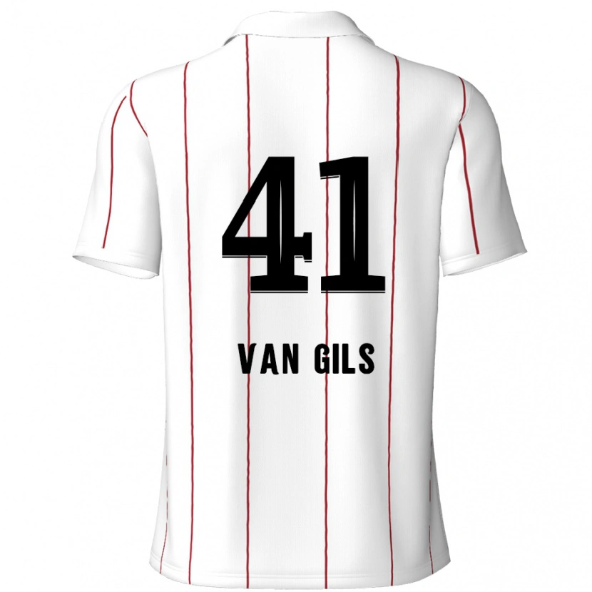 Danxen Kinder Mathis Van Gils #41 Weiß Schwarz Auswärtstrikot Trikot 2024/25 T-Shirt