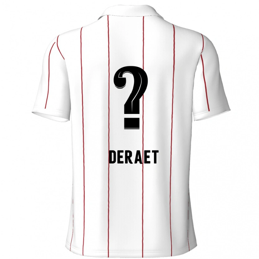 Danxen Kinder Xavi Deraet #0 Weiß Schwarz Auswärtstrikot Trikot 2024/25 T-Shirt