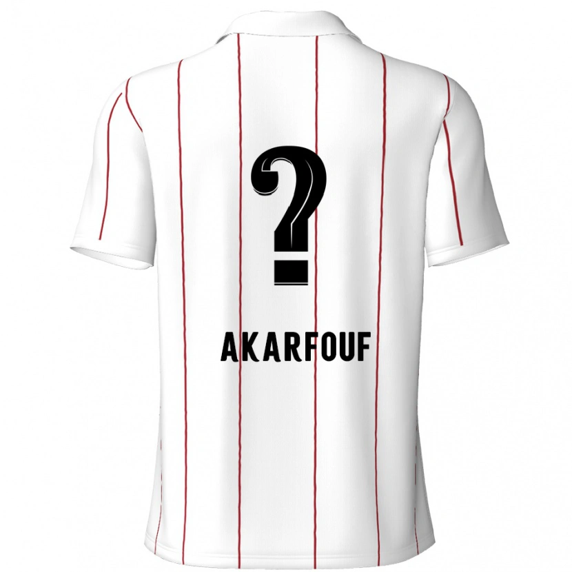 Danxen Kinder Hamza Akarfouf #0 Weiß Schwarz Auswärtstrikot Trikot 2024/25 T-Shirt