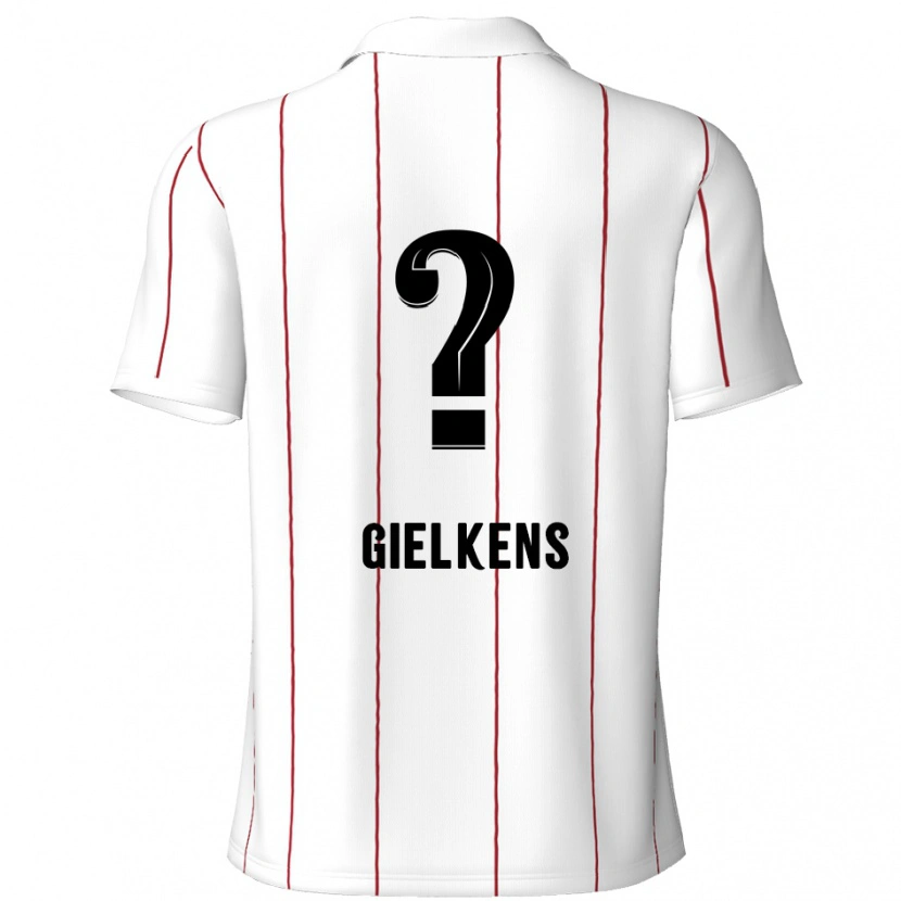 Danxen Kinder Mathijs Gielkens #0 Weiß Schwarz Auswärtstrikot Trikot 2024/25 T-Shirt