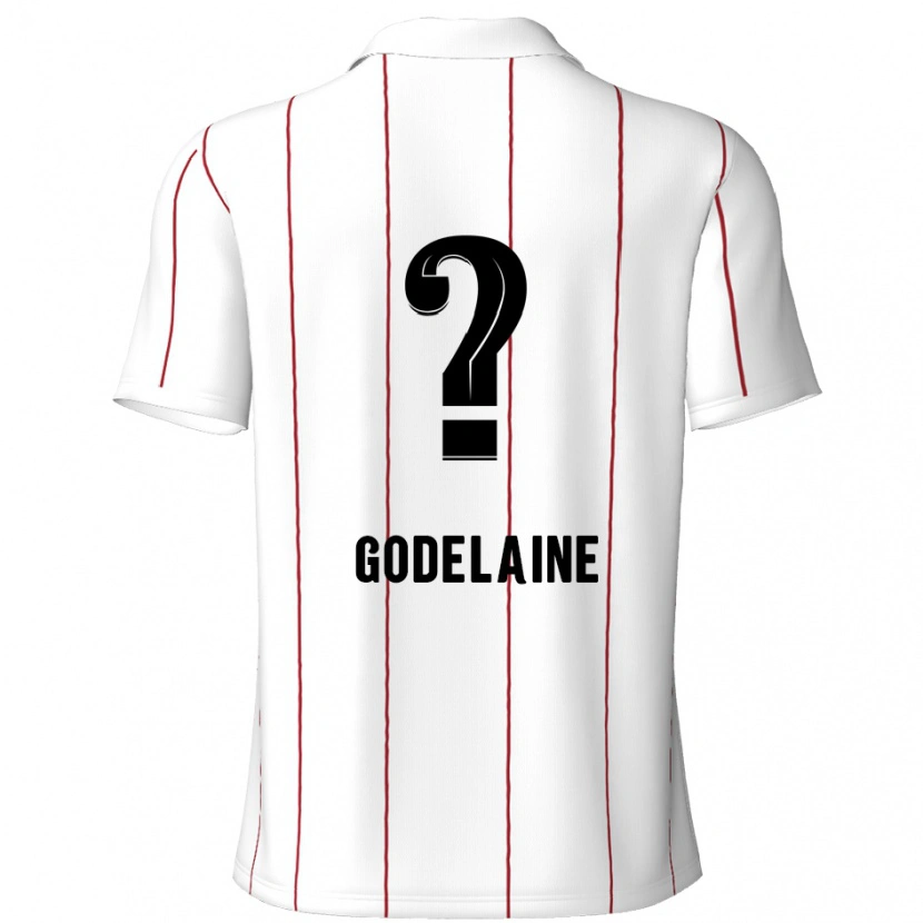 Danxen Kinder Jeff Godelaine #0 Weiß Schwarz Auswärtstrikot Trikot 2024/25 T-Shirt