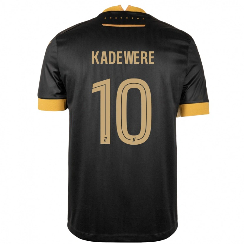 Danxen Kinder Tino Kadewere #10 Schwarz Braun Auswärtstrikot Trikot 2024/25 T-Shirt