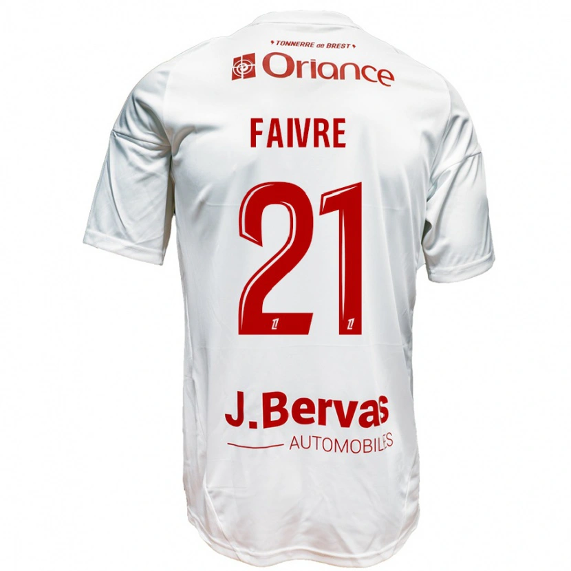 Danxen Kinder Romain Faivre #21 Weiß Rot Auswärtstrikot Trikot 2024/25 T-Shirt