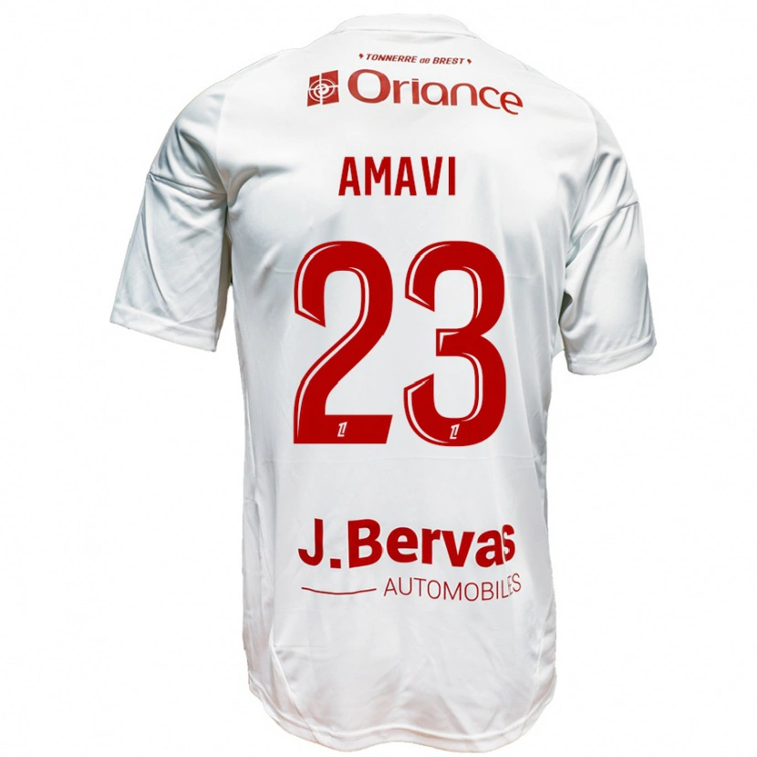 Danxen Kinder Jordan Amavi #23 Weiß Rot Auswärtstrikot Trikot 2024/25 T-Shirt