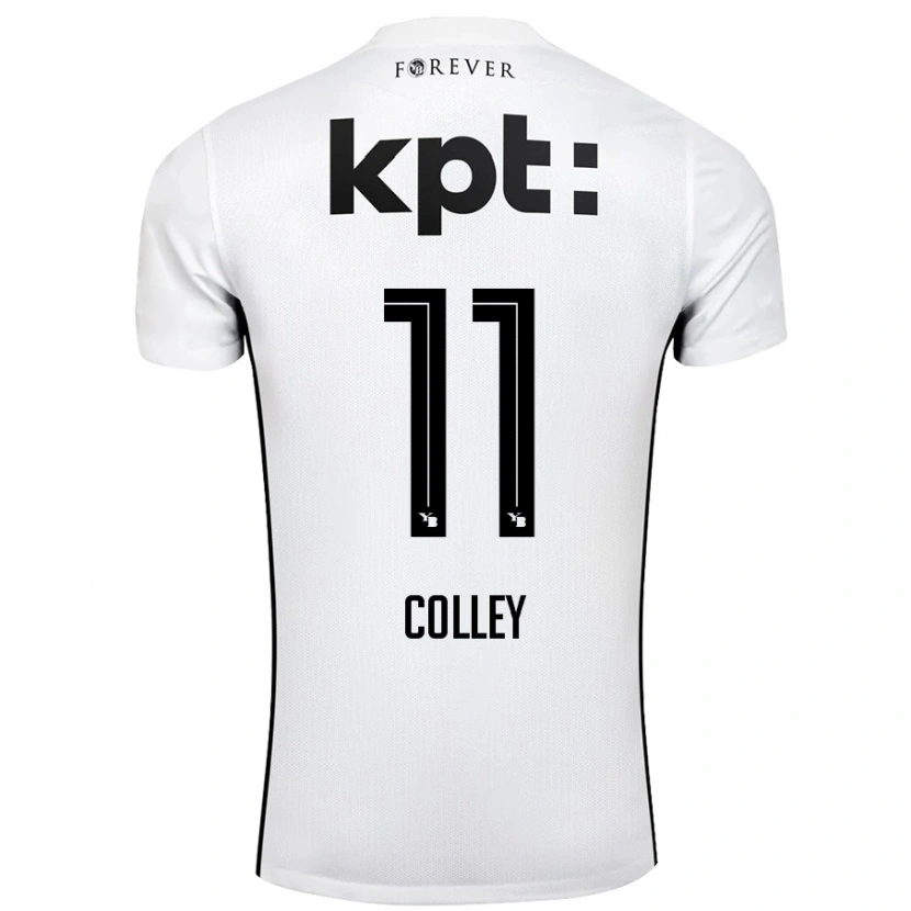 Danxen Kinder Ebrima Colley #11 Weiß Schwarz Auswärtstrikot Trikot 2024/25 T-Shirt