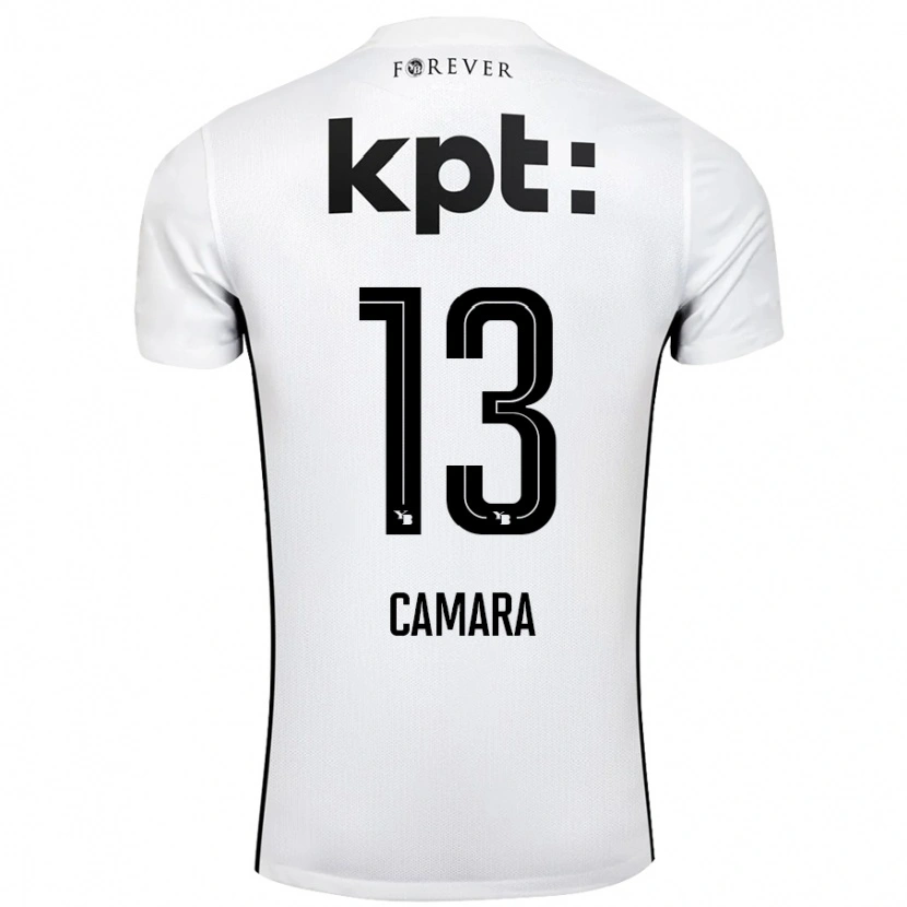 Danxen Kinder Mohamed Camara #13 Weiß Schwarz Auswärtstrikot Trikot 2024/25 T-Shirt