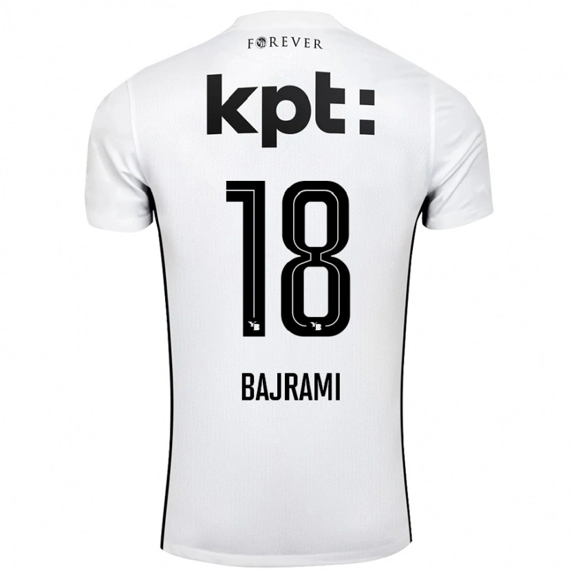 Danxen Kinder Ardian Bajrami #18 Weiß Schwarz Auswärtstrikot Trikot 2024/25 T-Shirt