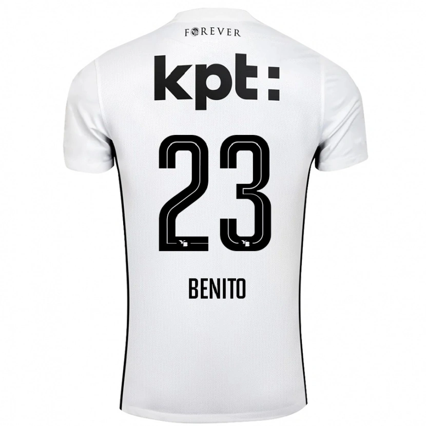 Danxen Kinder Loris Benito #23 Weiß Schwarz Auswärtstrikot Trikot 2024/25 T-Shirt