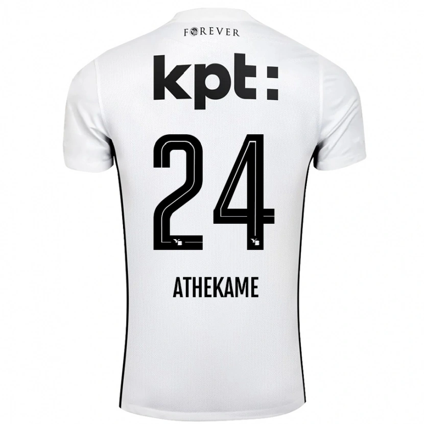 Danxen Kinder Zachary Athekame #24 Weiß Schwarz Auswärtstrikot Trikot 2024/25 T-Shirt