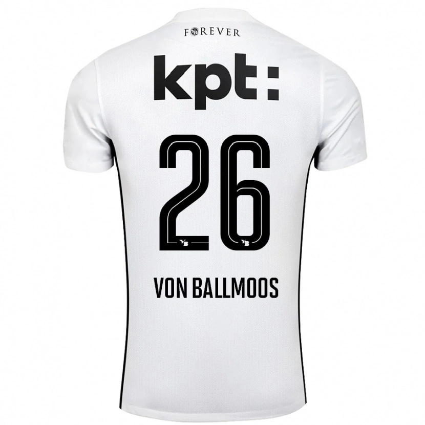 Danxen Kinder David Von Ballmoos #26 Weiß Schwarz Auswärtstrikot Trikot 2024/25 T-Shirt