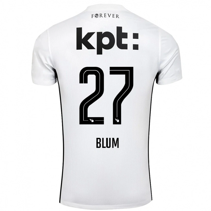 Danxen Kinder Lewin Blum #27 Weiß Schwarz Auswärtstrikot Trikot 2024/25 T-Shirt