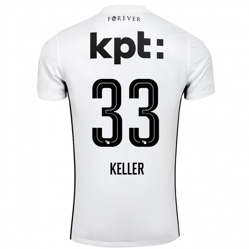 Danxen Kinder Marvin Keller #33 Weiß Schwarz Auswärtstrikot Trikot 2024/25 T-Shirt