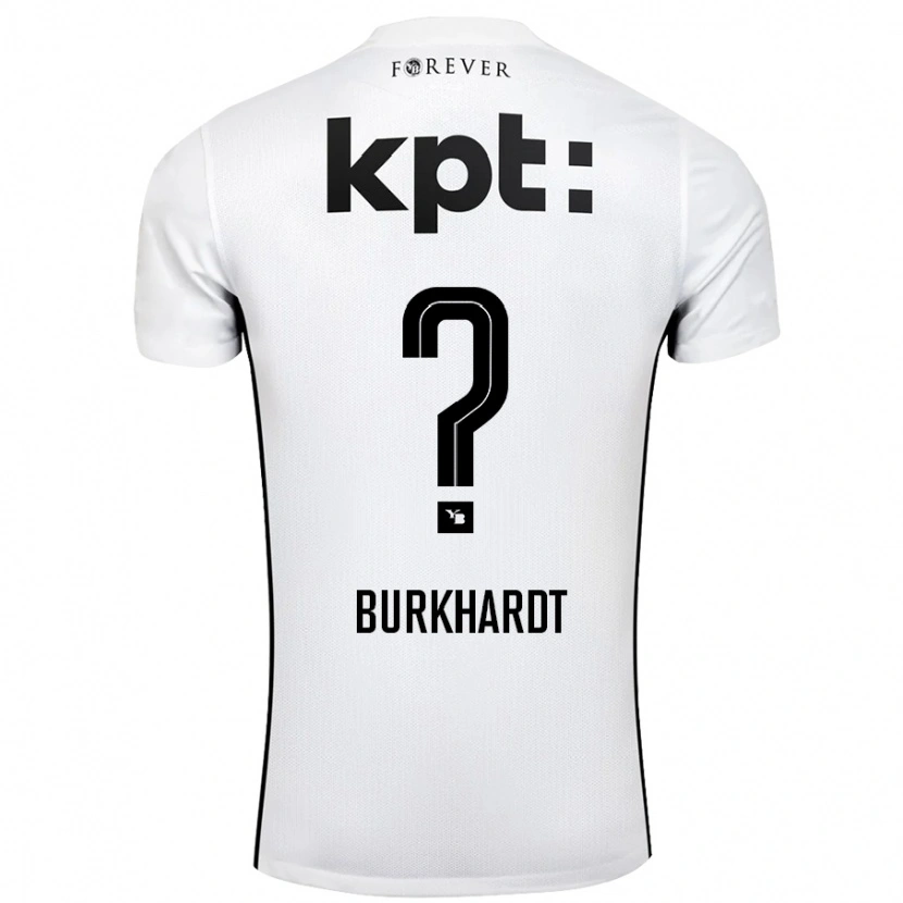 Danxen Kinder Alessio Burkhardt #0 Weiß Schwarz Auswärtstrikot Trikot 2024/25 T-Shirt