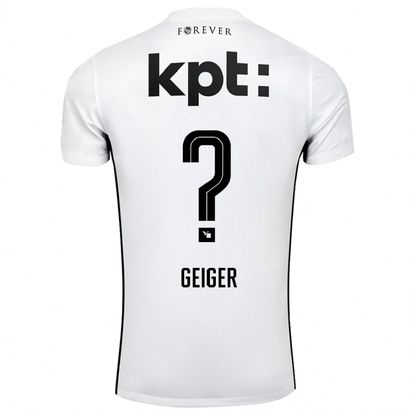 Danxen Kinder Gaspar Geiger #0 Weiß Schwarz Auswärtstrikot Trikot 2024/25 T-Shirt