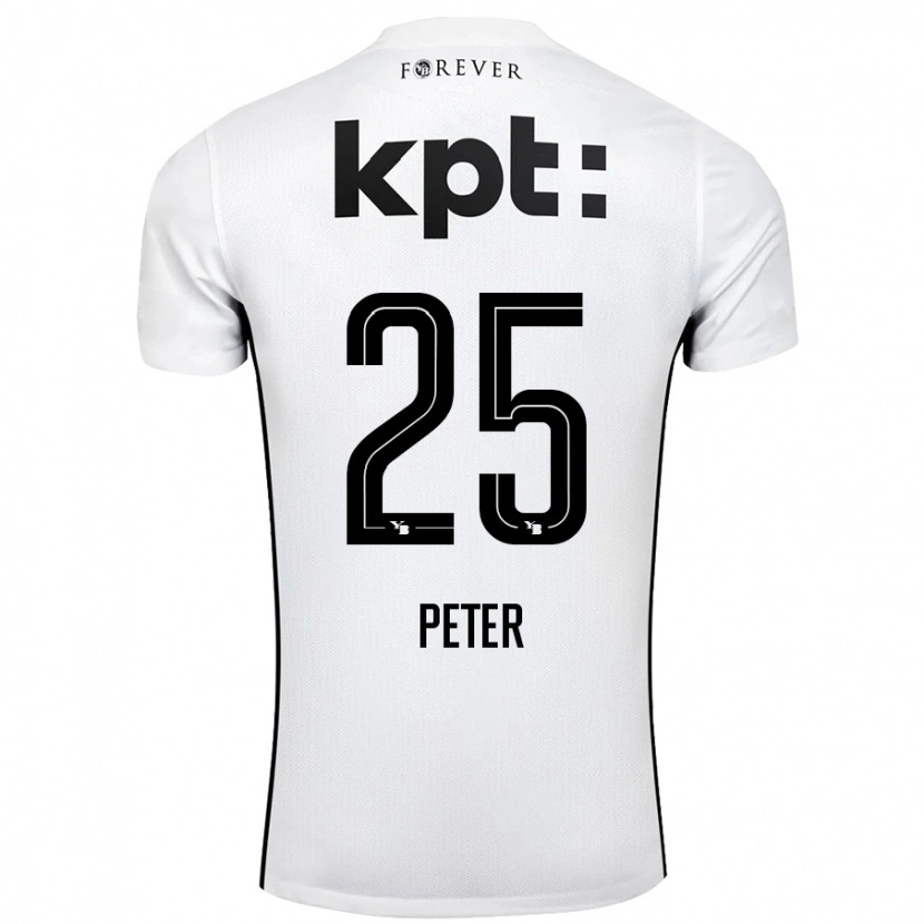 Danxen Kinder Luc Peter #25 Weiß Schwarz Auswärtstrikot Trikot 2024/25 T-Shirt