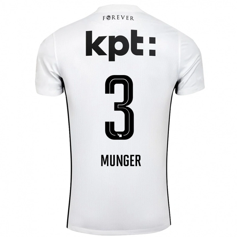 Danxen Kinder Noa Münger #3 Weiß Schwarz Auswärtstrikot Trikot 2024/25 T-Shirt