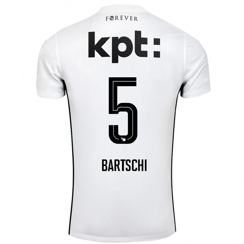 Danxen Kinder Lorena Bärtschi #5 Weiß Schwarz Auswärtstrikot Trikot 2024/25 T-Shirt