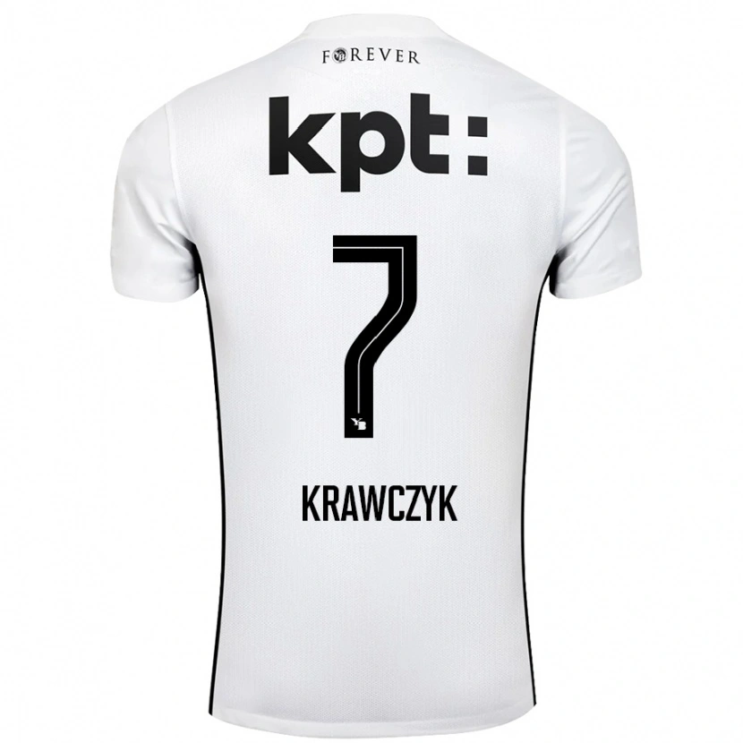 Danxen Kinder Caroline Krawczyk #7 Weiß Schwarz Auswärtstrikot Trikot 2024/25 T-Shirt