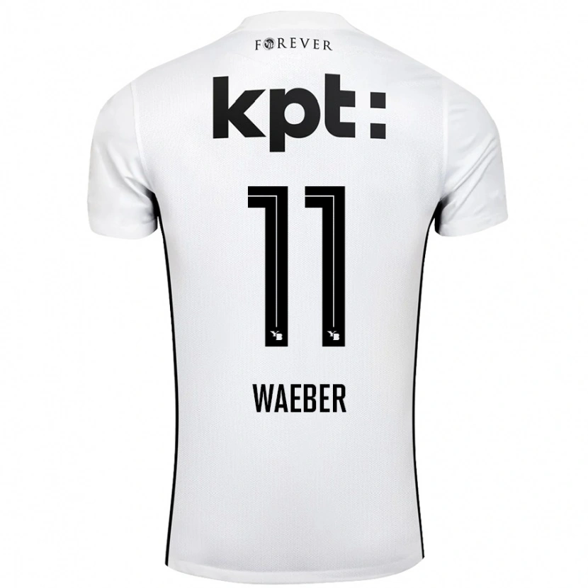 Danxen Kinder Stéphanie Waeber #11 Weiß Schwarz Auswärtstrikot Trikot 2024/25 T-Shirt