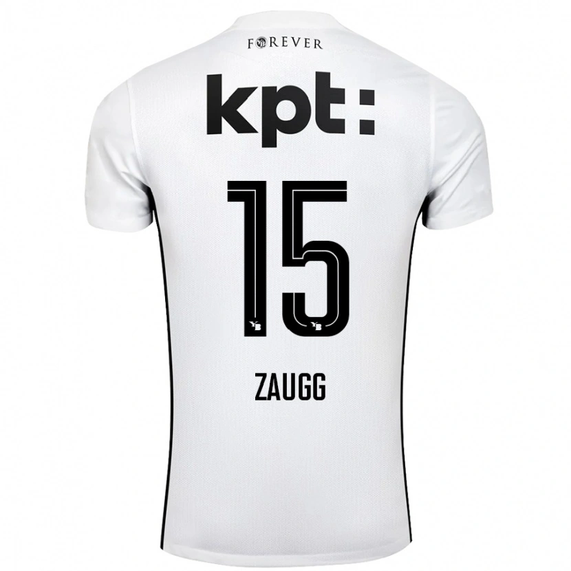 Danxen Kinder Leana Zaugg #15 Weiß Schwarz Auswärtstrikot Trikot 2024/25 T-Shirt