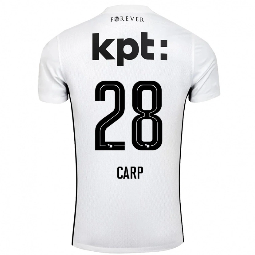 Danxen Kinder Cristina Carp #28 Weiß Schwarz Auswärtstrikot Trikot 2024/25 T-Shirt