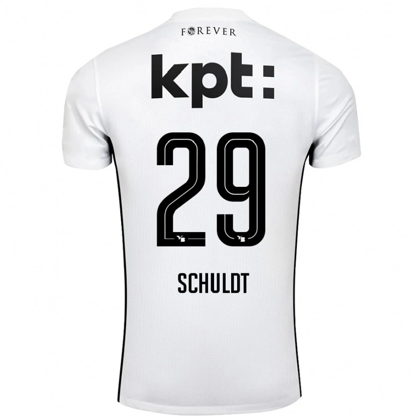 Danxen Kinder Inga Schuldt #29 Weiß Schwarz Auswärtstrikot Trikot 2024/25 T-Shirt